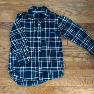 GapKids (4-5) Blue/Black/White Plaid Button Down